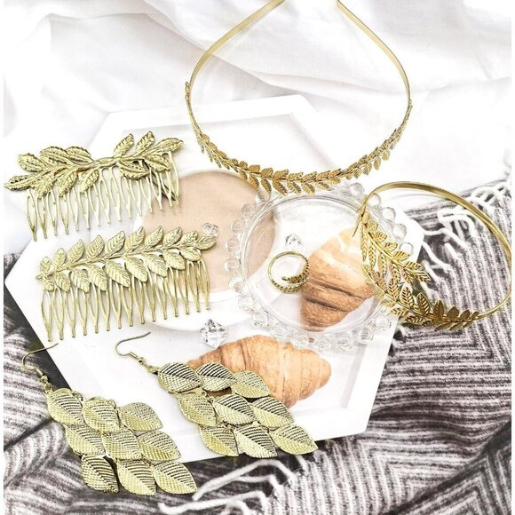Greek Goddess Costume Accessories Set Women Jewelry Laurel Crown Necklace main image 6